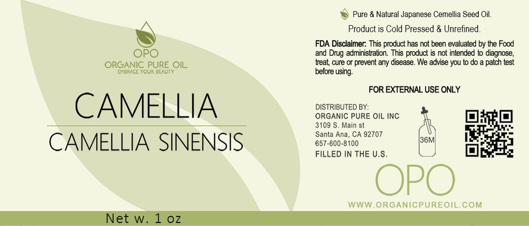 Japanese Camellia Seed Oil 1 oz Cold Pressed Unrefined O933