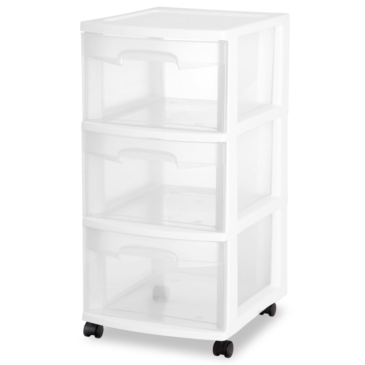 2 Pack White 3 Drawer Plastic Storage Cart Z5714