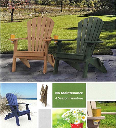 4 Season Cedar Foldable Adirondack Chair with Cup Holder R435466