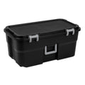 Black Lockable Wheeled Plastic Storage Footlocker O427848