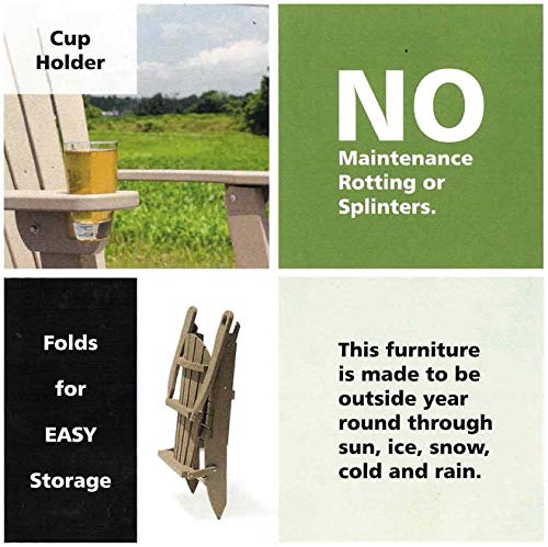 4 Season Cedar Foldable Adirondack Chair with Cup Holder R435466