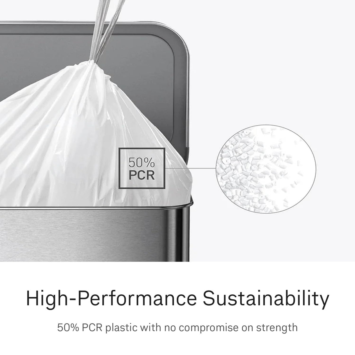 200 Count White Drawstring Kitchen Trash Bags K1525