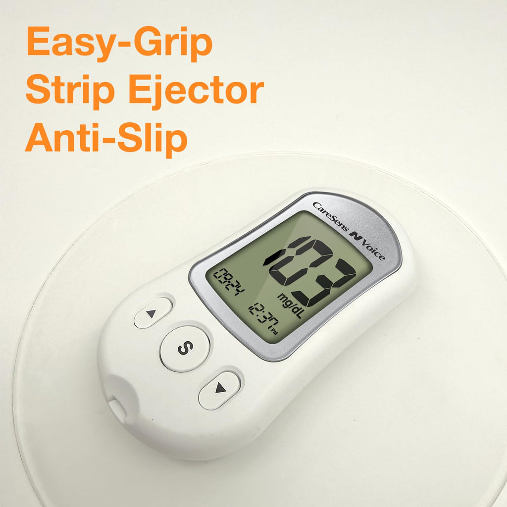Blood Glucose Monitoring System with Talking Meter, 300 Test Strips, 100 Lancets, Lancing Device and Carrying Case M436032
