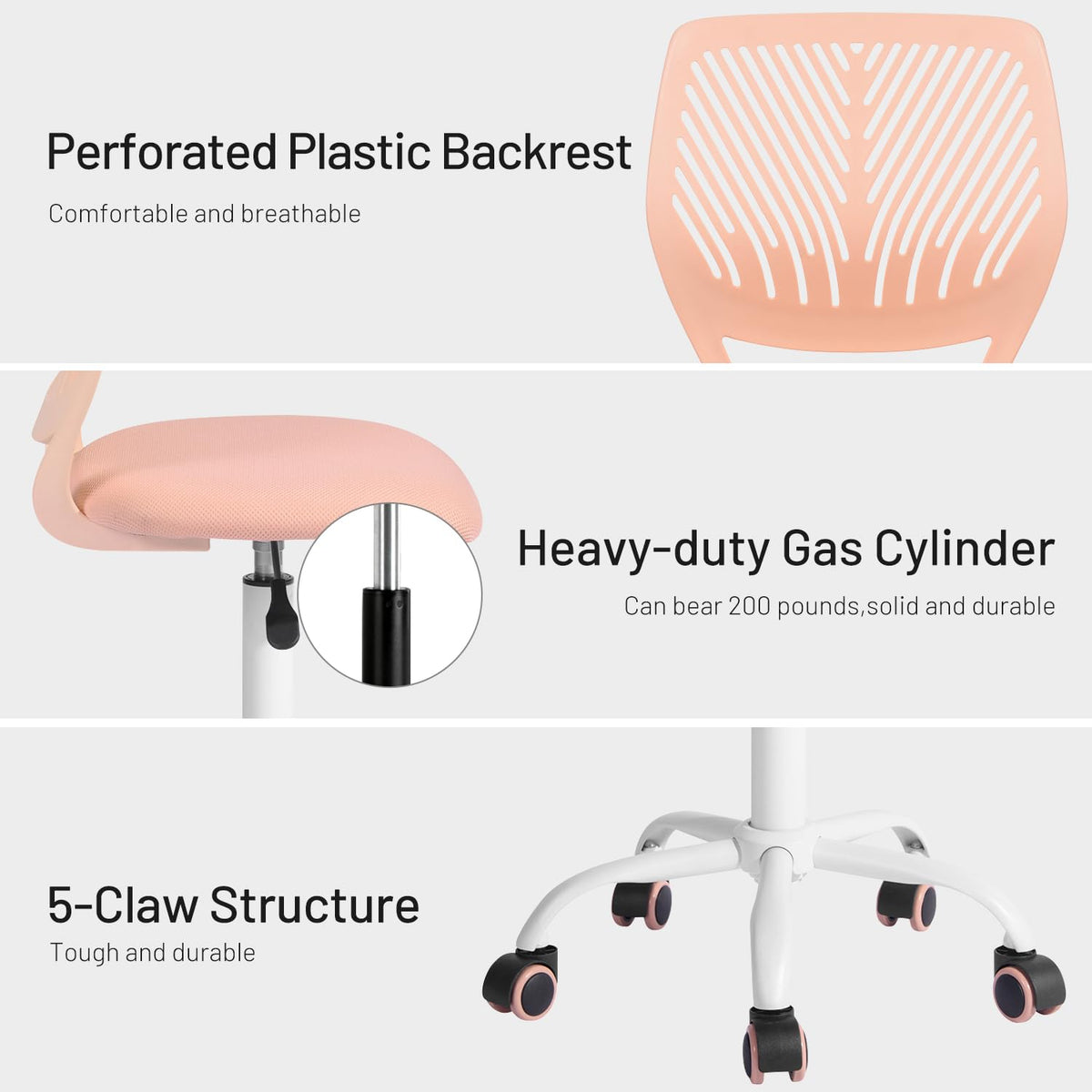 Armless Adjustable Swivel Mesh Task Chair U88367