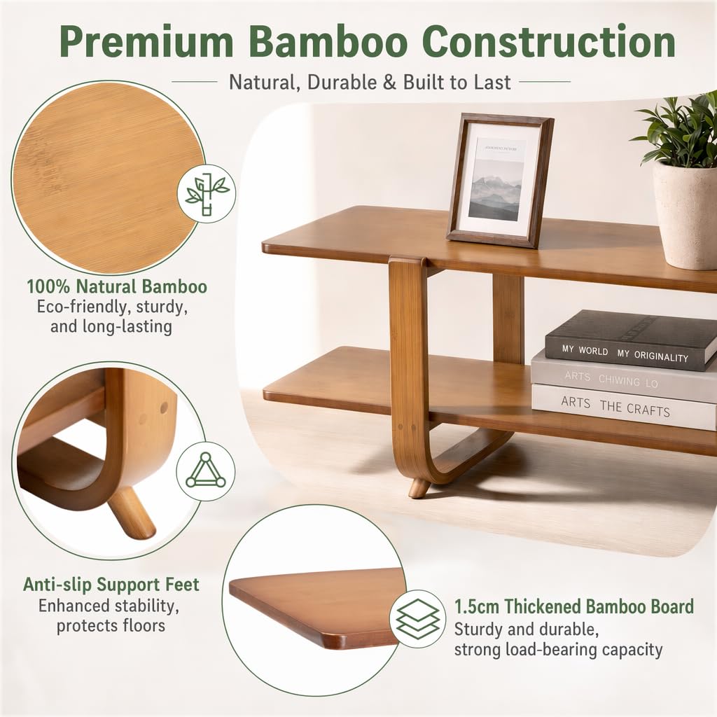 Bamboo TV Stand with Storage up to 65'' P69281