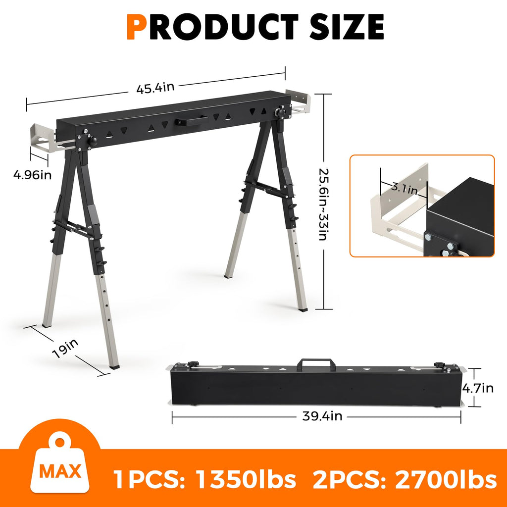 Heavy Duty Folding Sawhorse 2 Pack H438