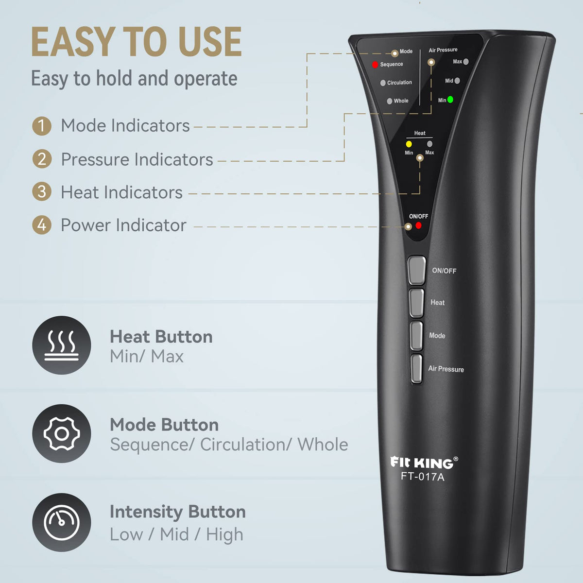 Air Compression Leg Massager with Heat V1062