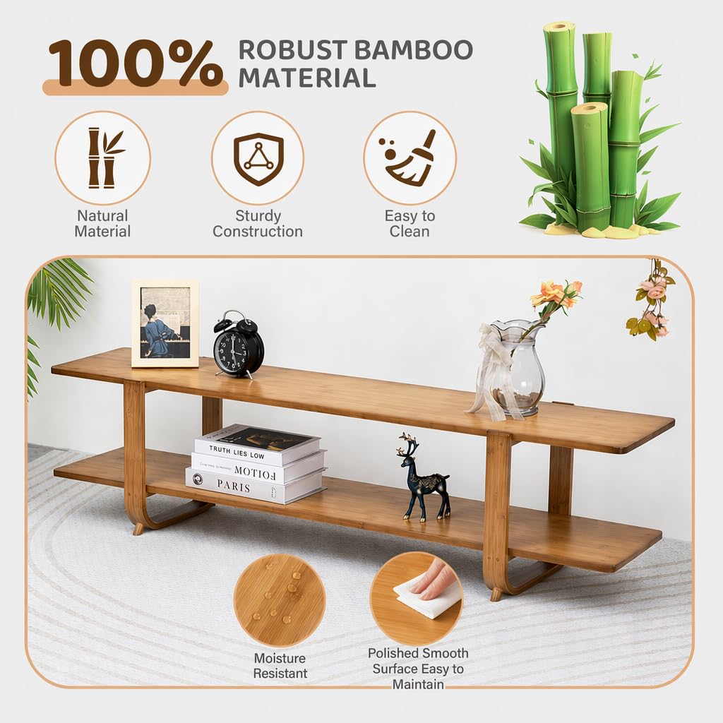 Bamboo TV Stand with Storage up to 65'' P69281