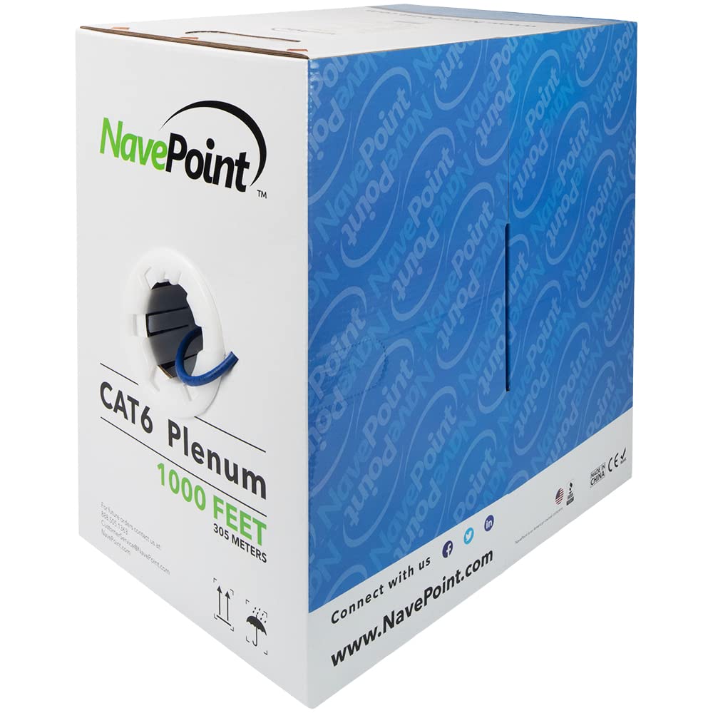 Cat6 Plenum Blue 1000ft Bare Copper Ethernet Cable Z102