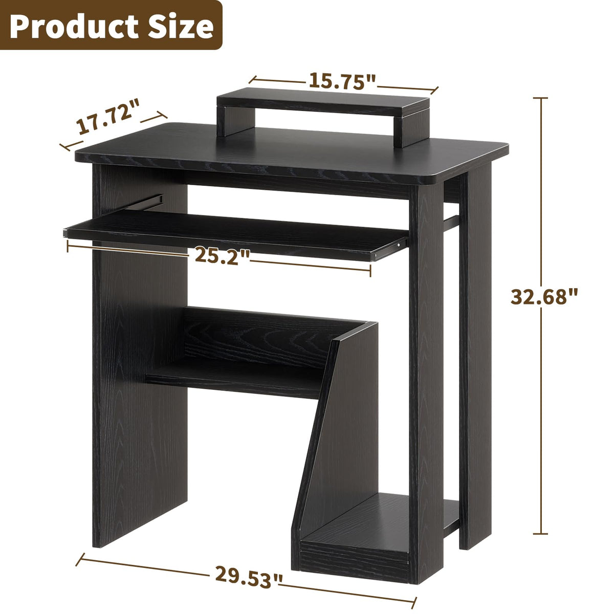 30 Inch Computer Desk with Keyboard Tray V13213