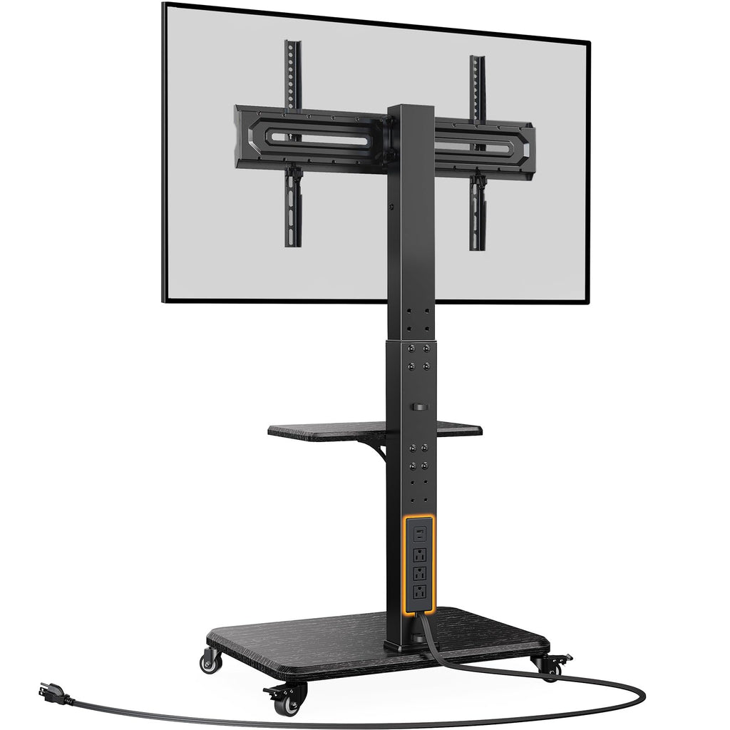 Tilt & Swivel Rolling TV Stand with Power Outlet D241310
