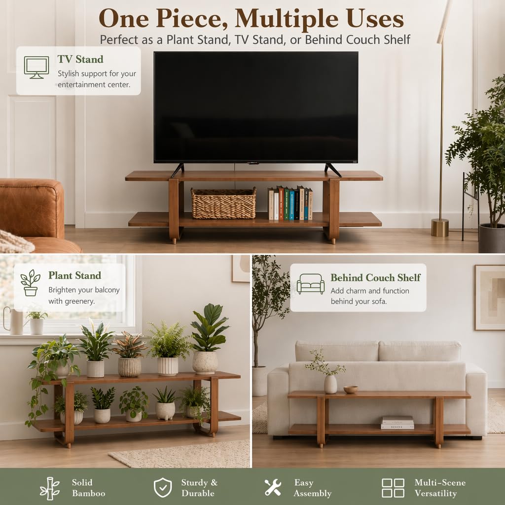 Bamboo TV Stand with Storage up to 65'' P69281