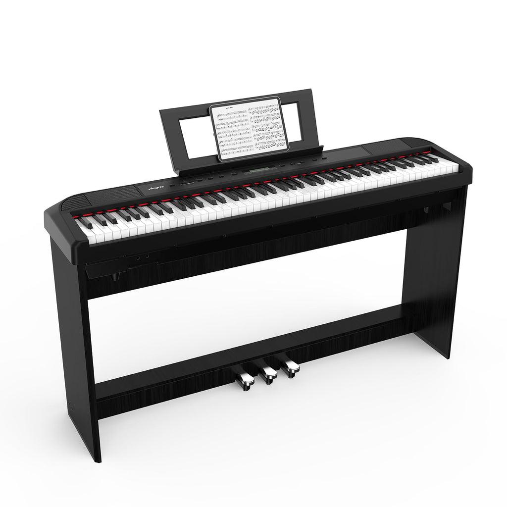 88 Keys Weighted Hammer Portable Electric Keyboard Piano with Stand J559