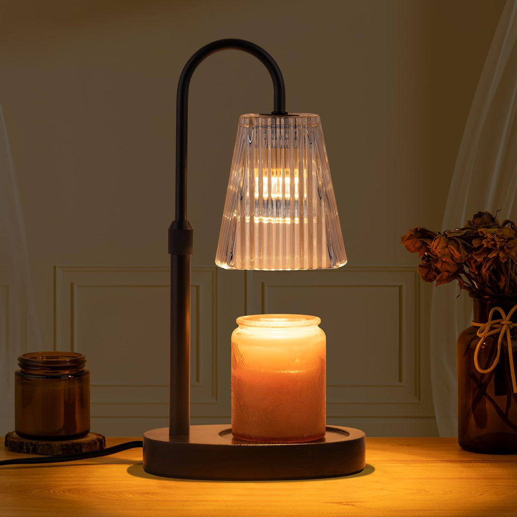 Electric Candle Warmer Lamp with Dimmer Adjustable Height Timer Glass L65822