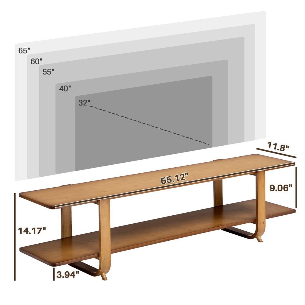 Bamboo TV Stand with Storage up to 65'' P69281