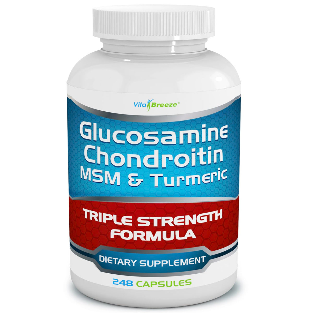 Glucosamine Chondroitin MSM & Turmeric Supplement, 248 Capsules P760