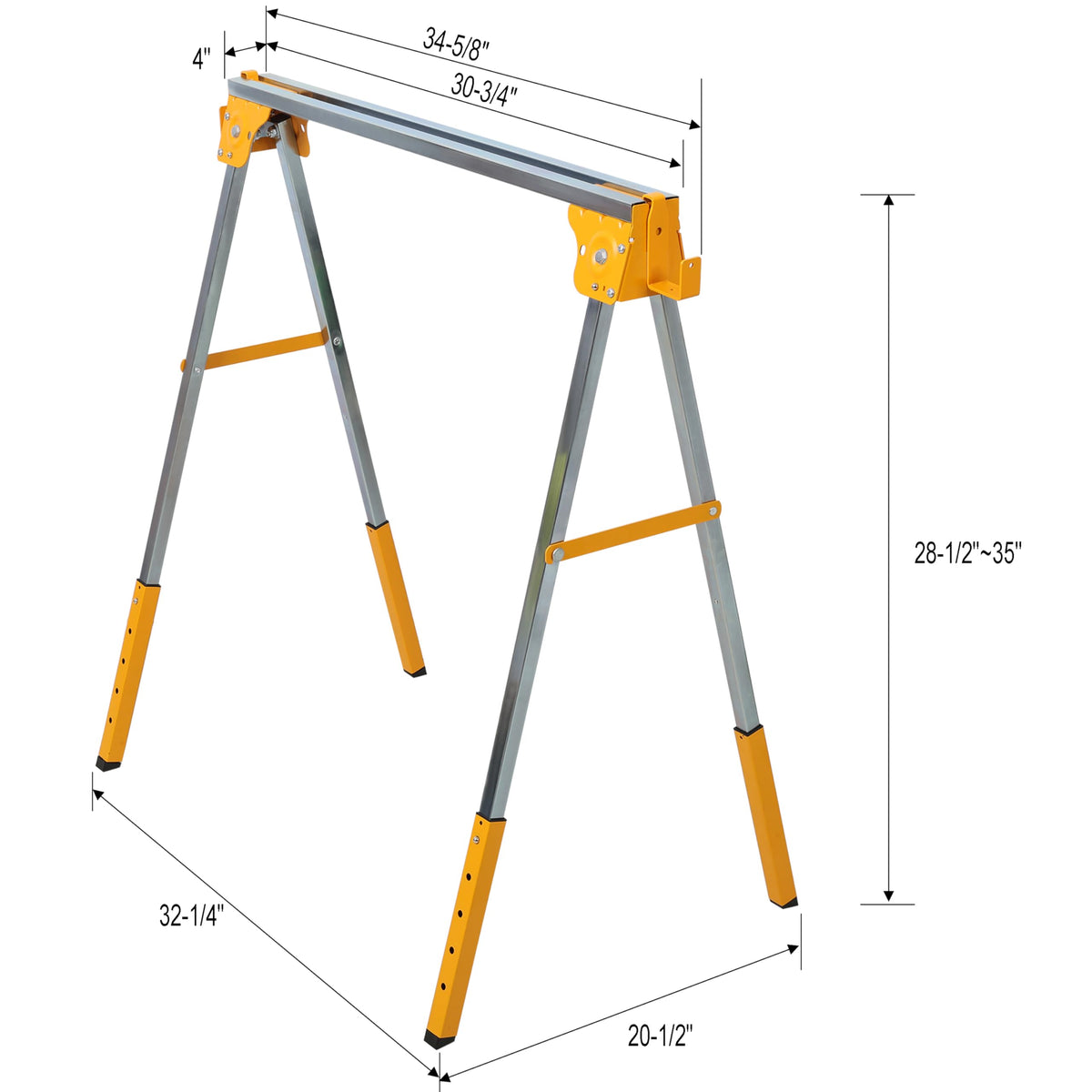 Adjustable Height Folding Steel Sawhorse 2 Pack Q72965