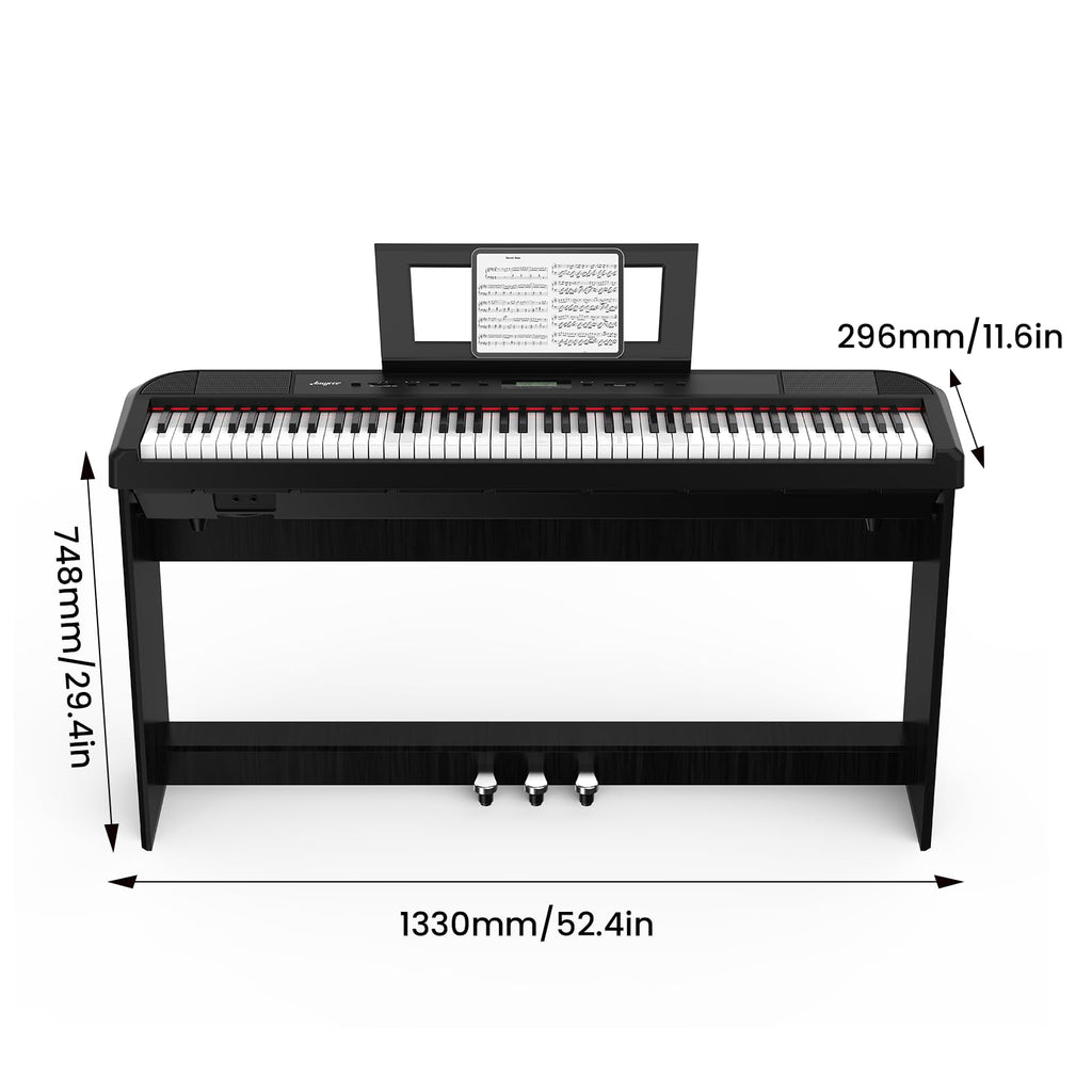 88 Keys Weighted Hammer Portable Electric Keyboard Piano with Stand J559