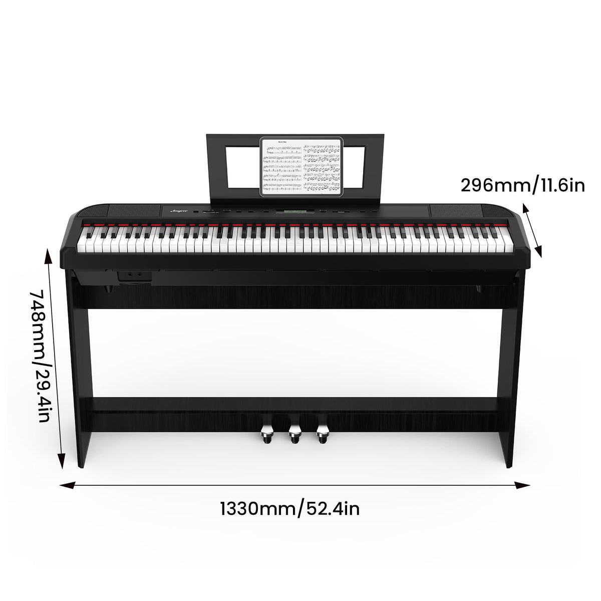 88 Keys Weighted Hammer Portable Electric Keyboard Piano with Stand J559