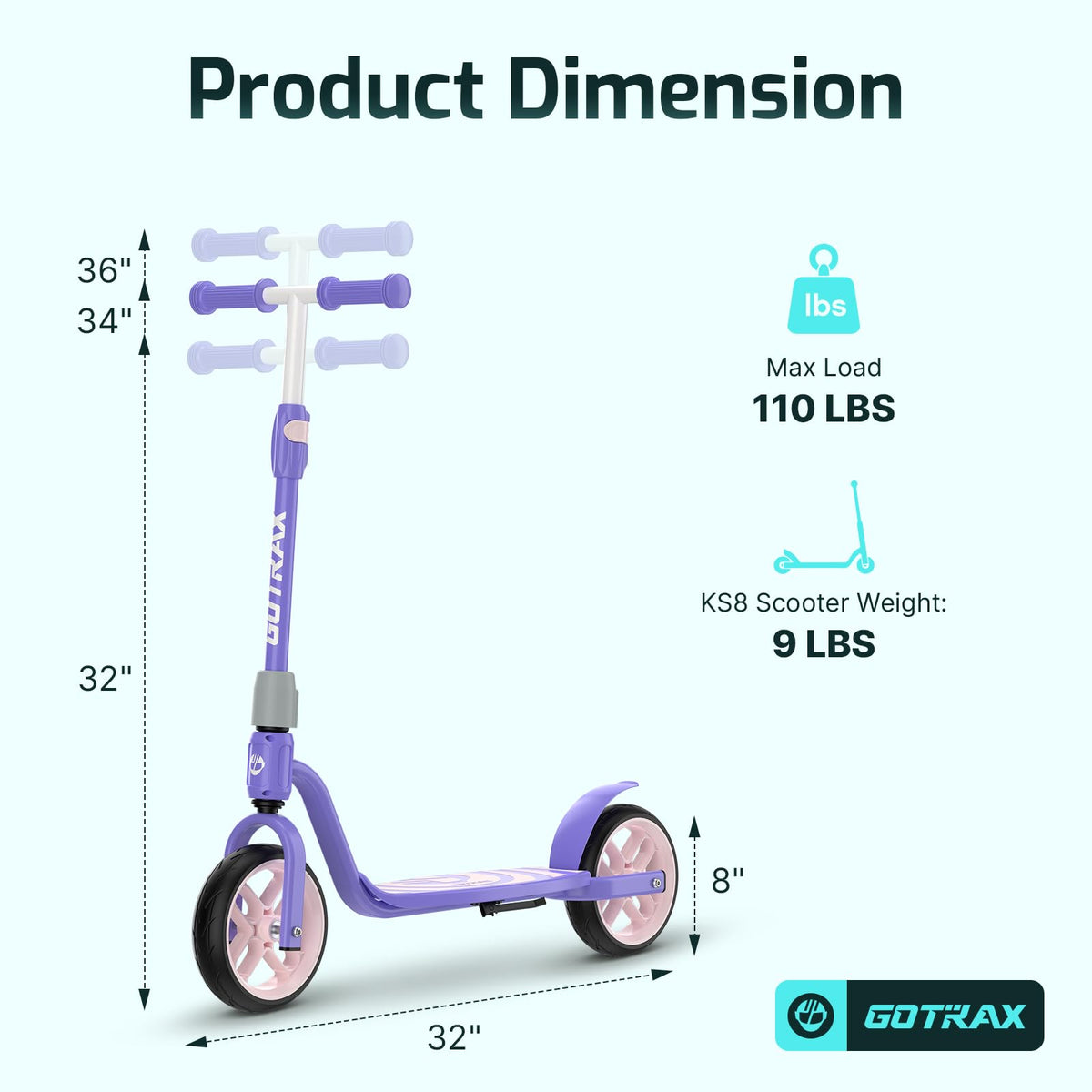 Kids Kick Scooter 8" Wheels A2482