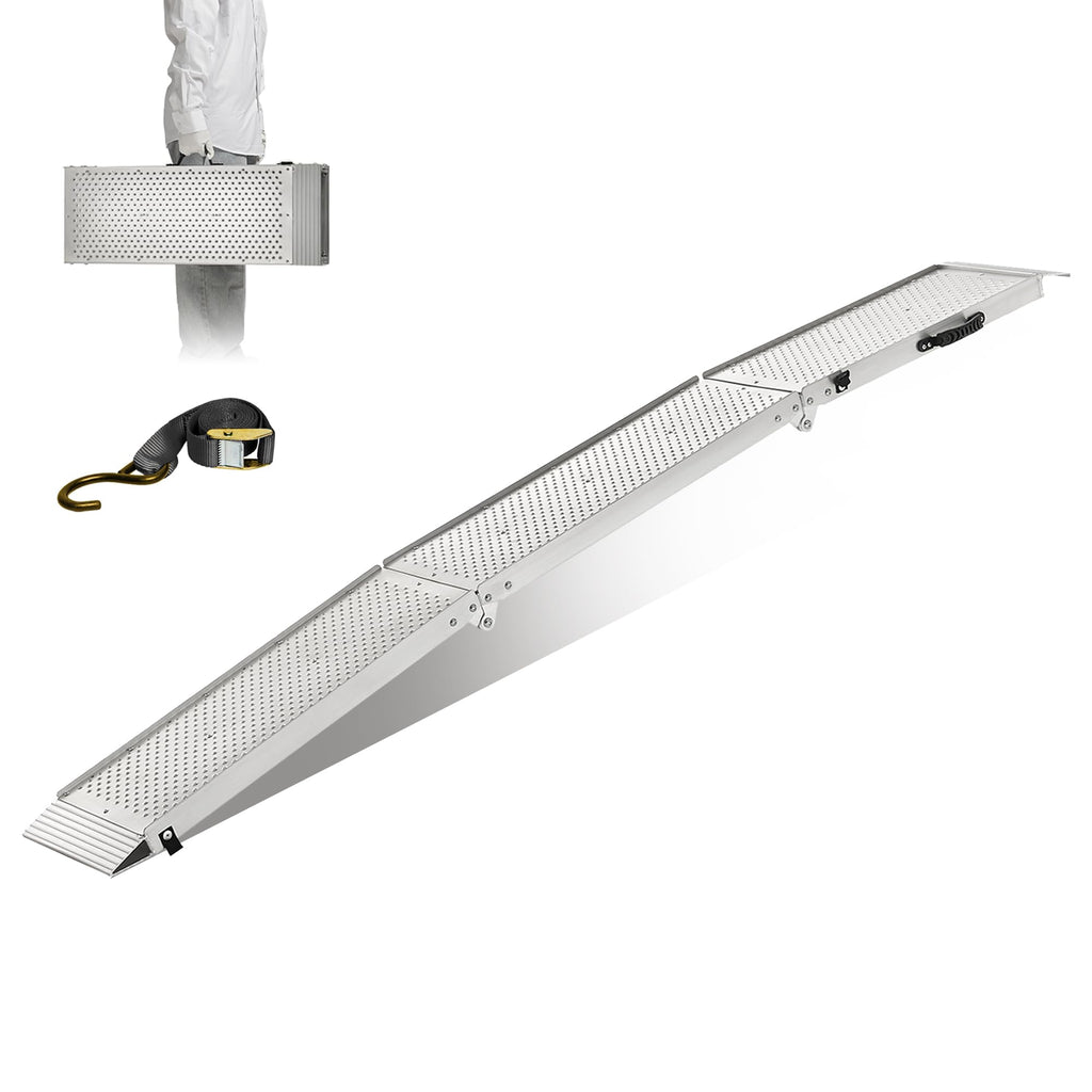 Aluminum Tri-Fold Motorcycle Ramp 600 lb Capacity Y219