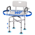360° Swivel Shower Chair with Arms and Back, Adjustable Non-Slip C199440