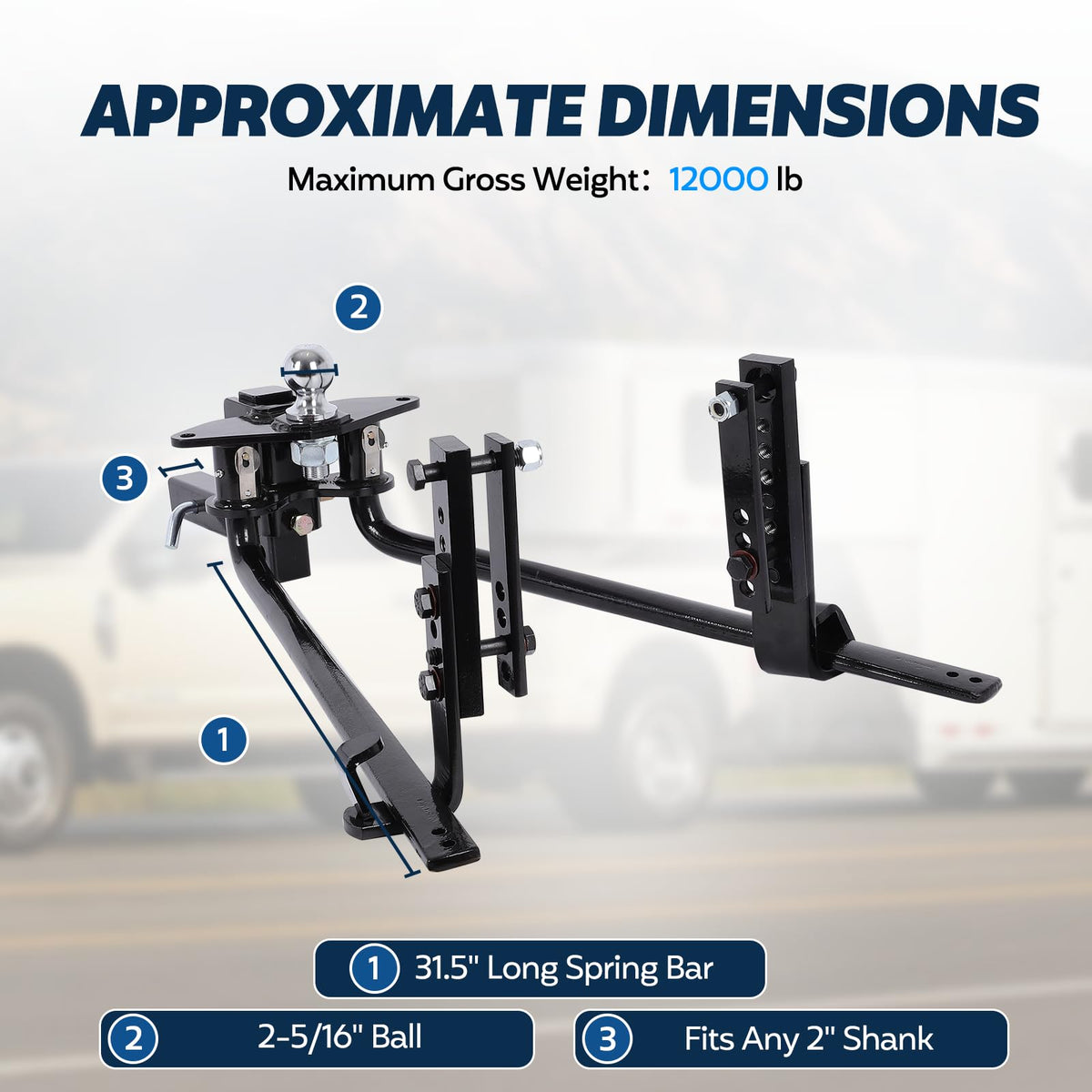 Heavy Duty Towing Hitch Bar Kit W270