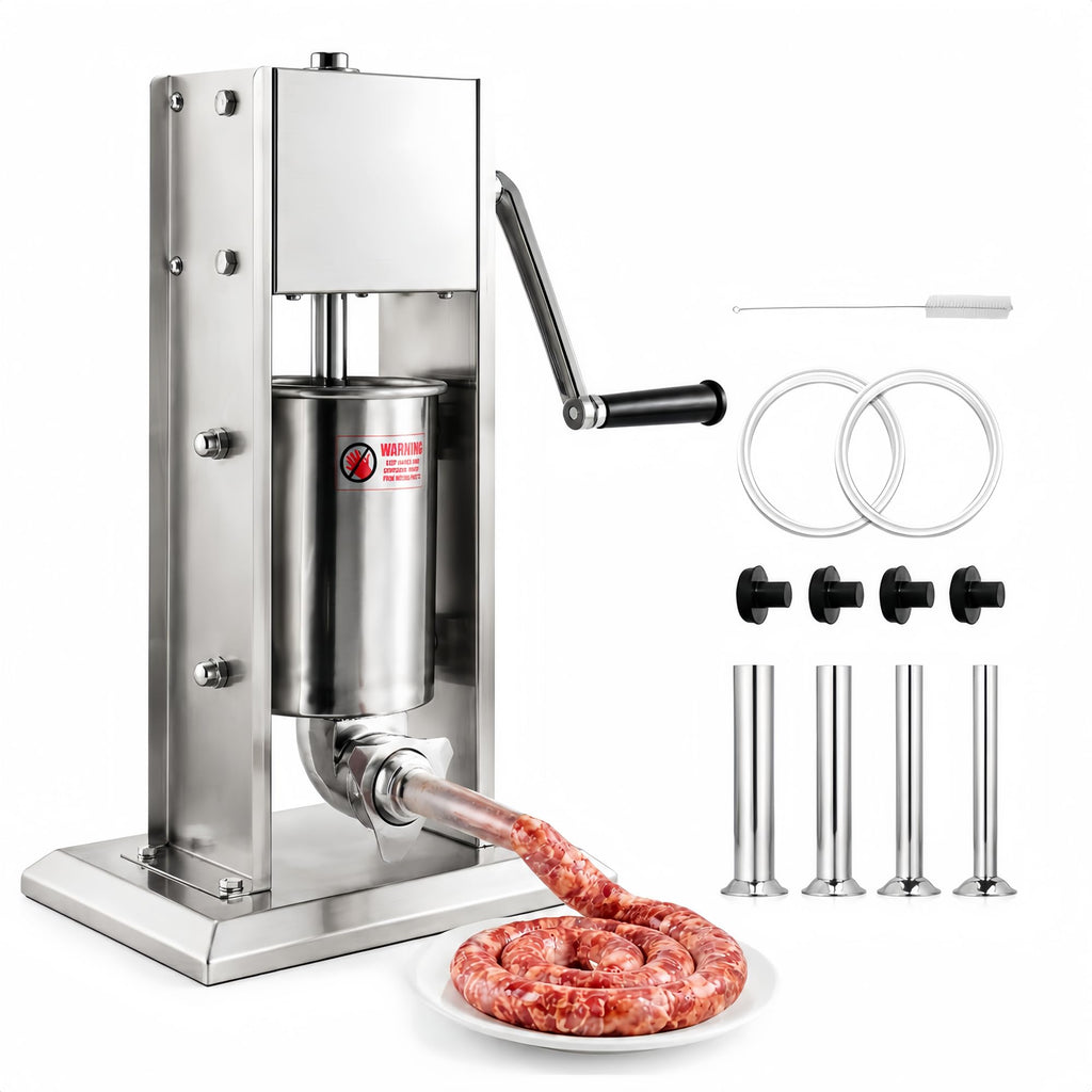 3L Stainless Steel Manual Sausage Stuffer with 4 Tubes G538118