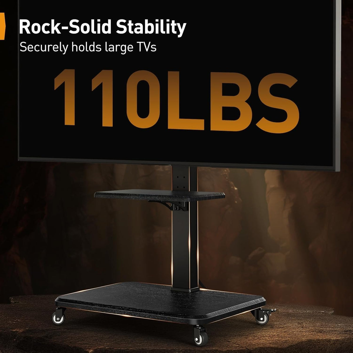 Tilt & Swivel Rolling TV Stand with Power Outlet D241310