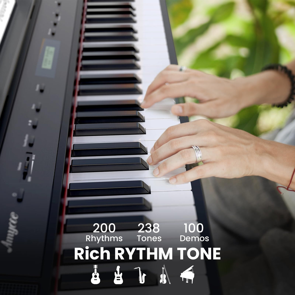 88 Keys Weighted Hammer Portable Electric Keyboard Piano with Stand J559