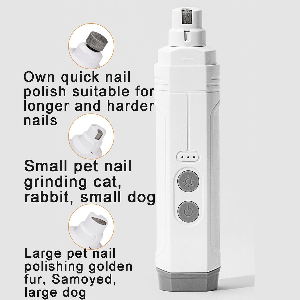 Electric Pet Nail Grinder, Low Noise, 3-Speed, Diamond Grinding Head D73518