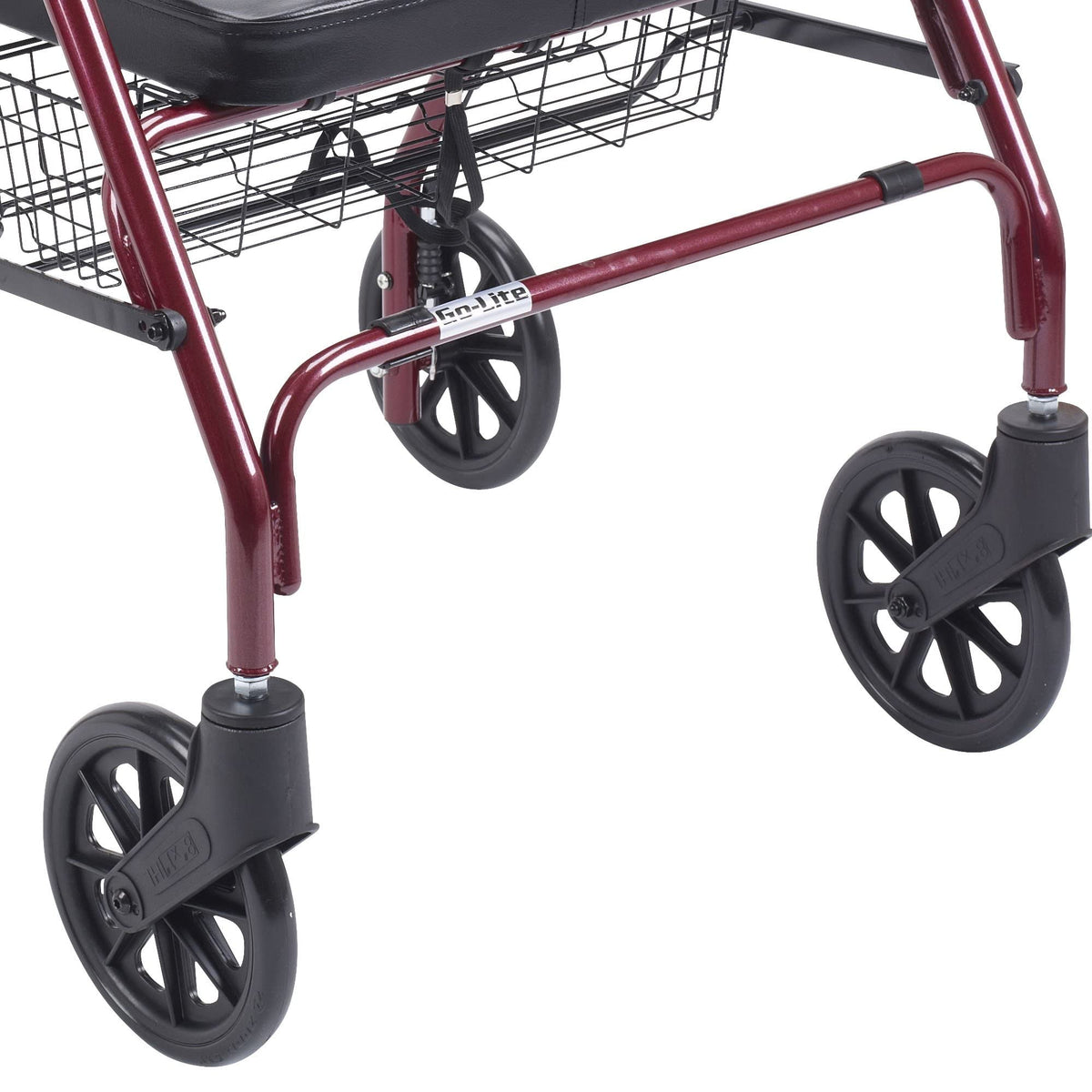 Foldable Bariatric Rollator Walker with Seat, Red Z18747