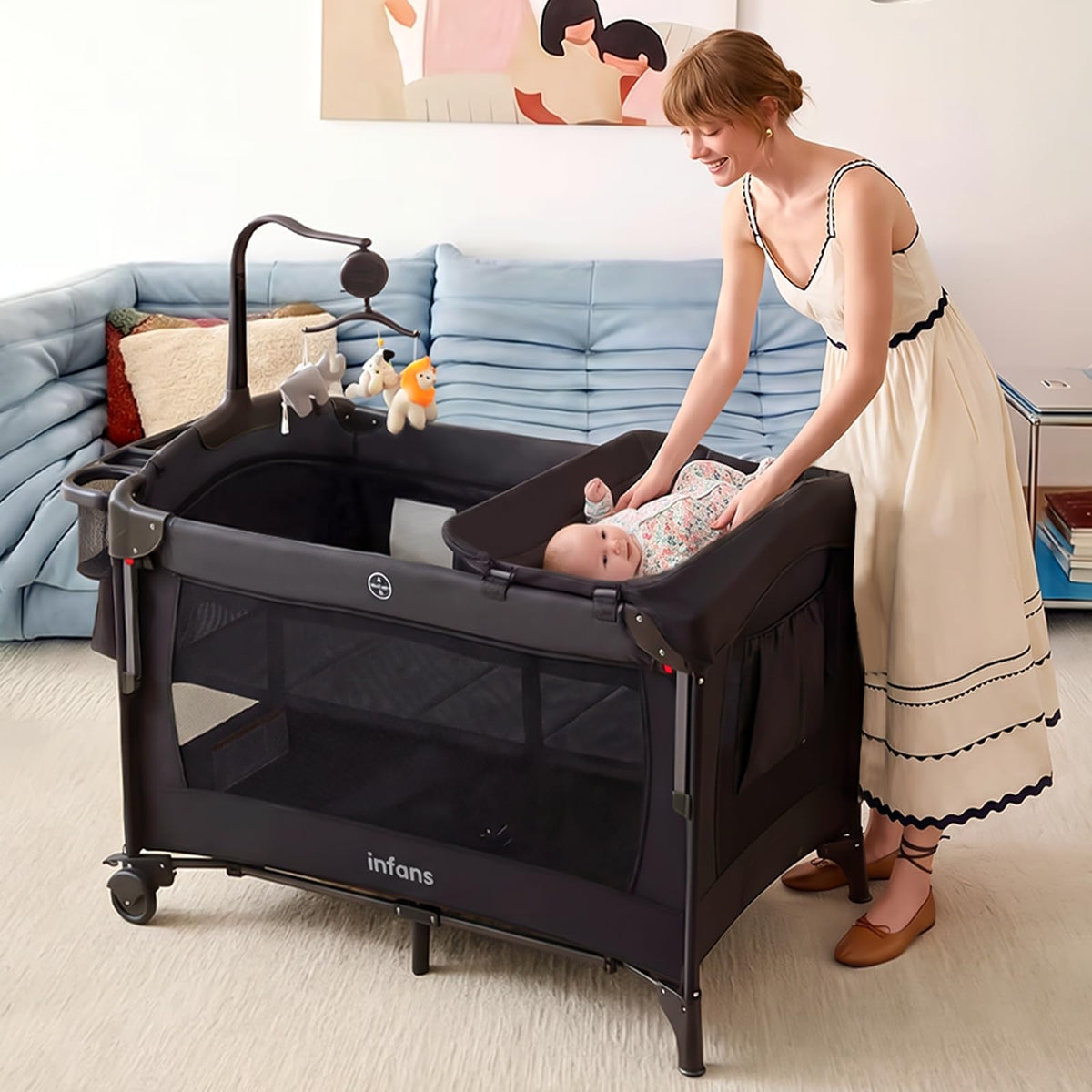 4 in 1 Baby Bassinet Bedside Crib Y58138