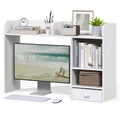 White Desktop Bookshelf with Drawer P744200