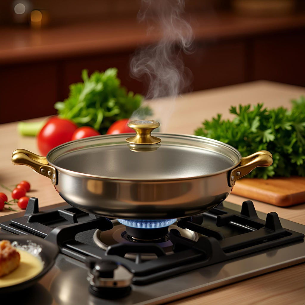 10" Tempered Glass Lid with Steam Vent & Stainless Steel Rim D704164