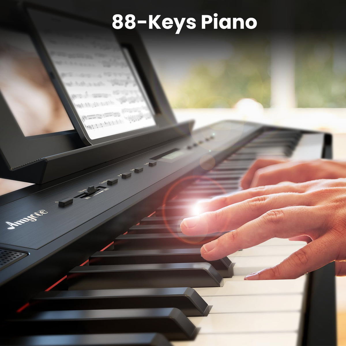 88 Keys Weighted Hammer Portable Electric Keyboard Piano with Stand J559