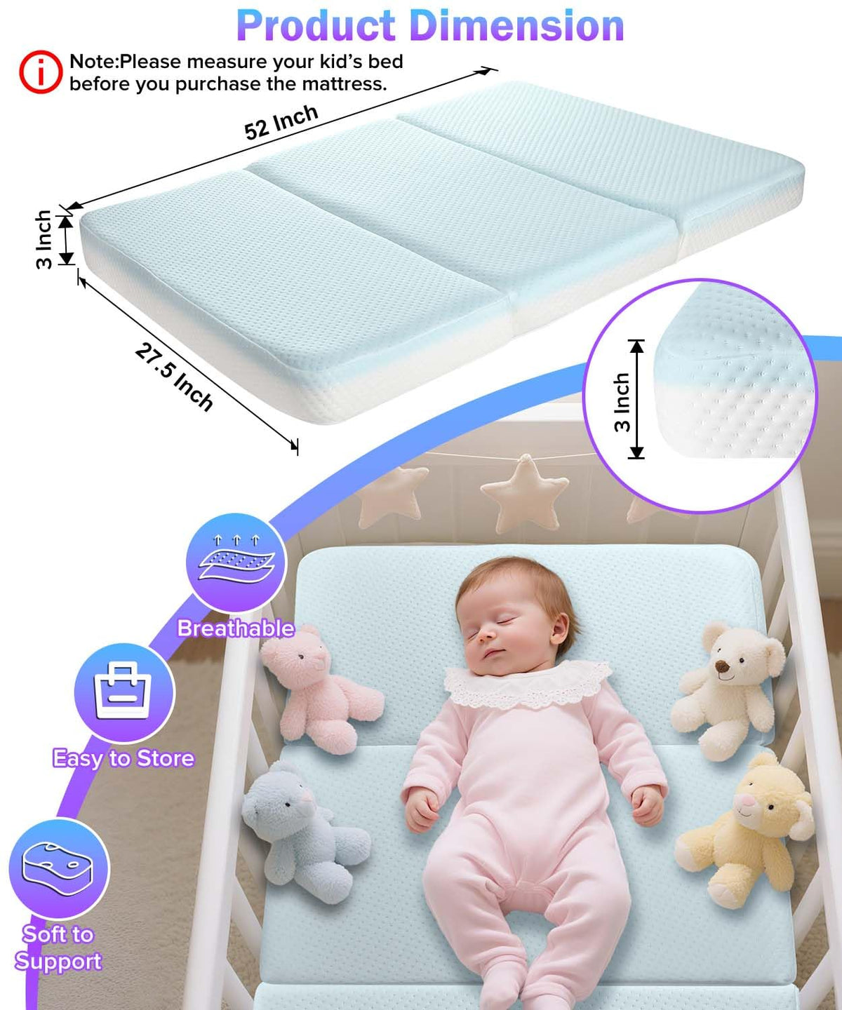 3'' Standard Crib Mattress Y8165