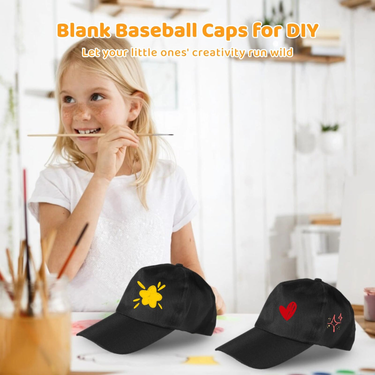 Black Adjustable Polyester Baseball Caps K416768