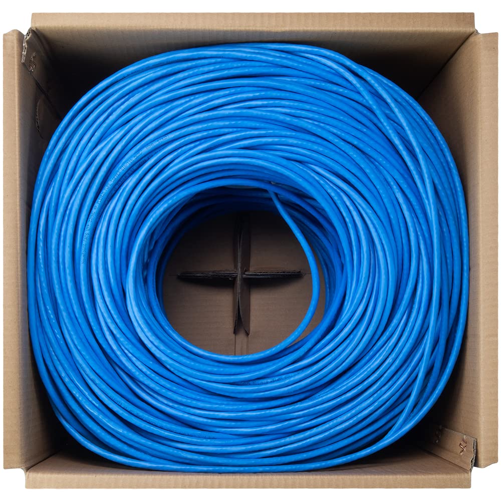 Cat6 Plenum Blue 1000ft Bare Copper Ethernet Cable Z102