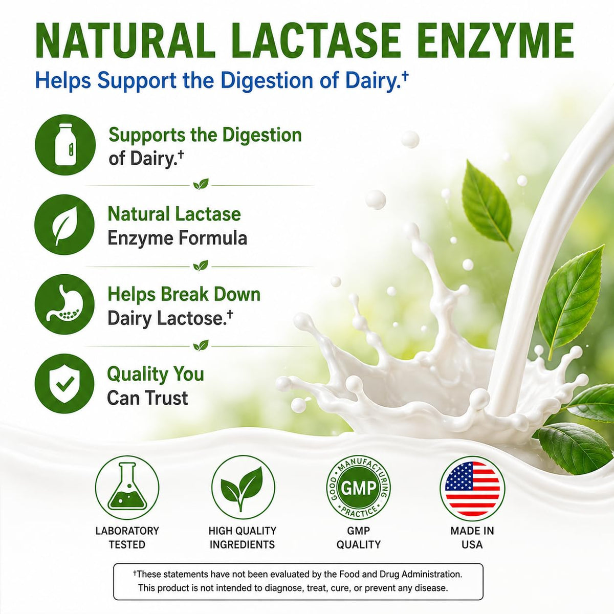 Lactase Enzyme 3000 FCC 360 Tablets M197409