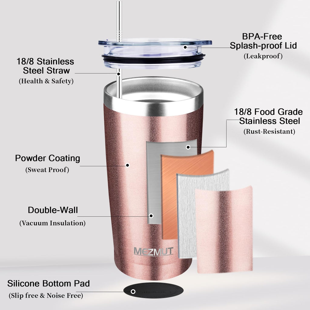 20oz Insulated Tumbler with Lid Straw W6158
