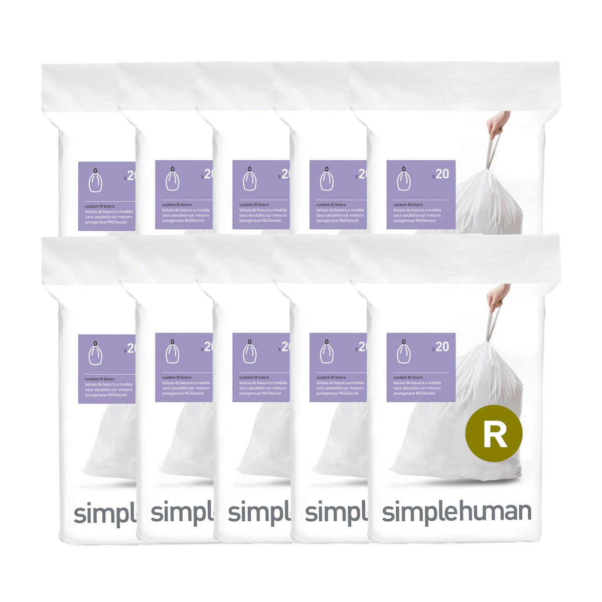 200 Count White Drawstring Kitchen Trash Bags K1525