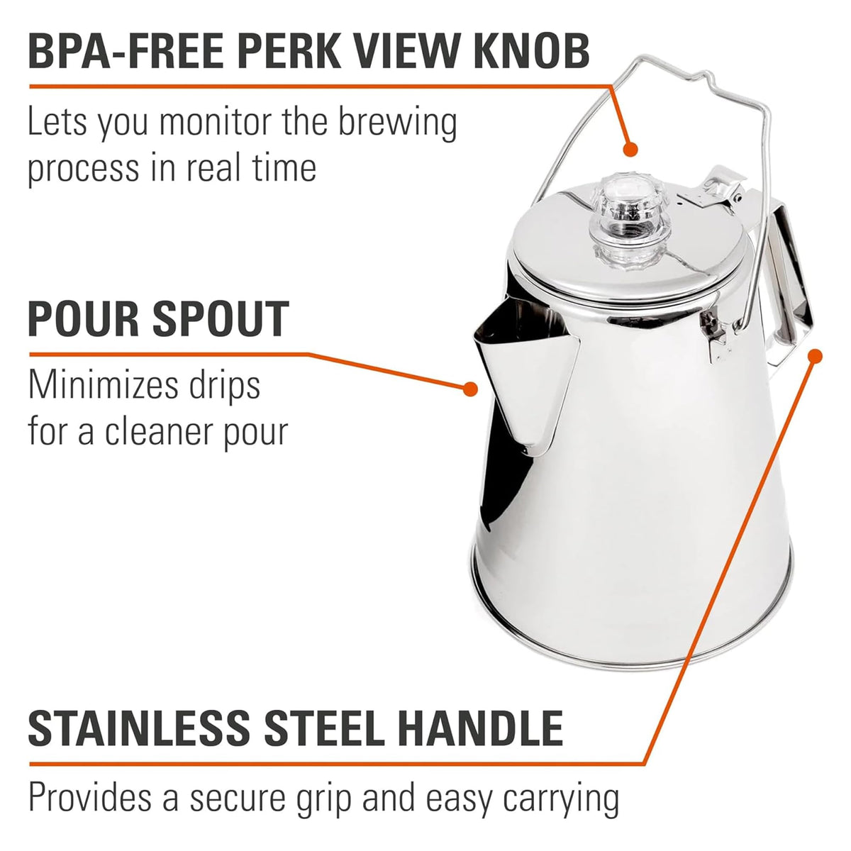 14 Cup Stainless Steel Percolator Coffee Pot B485