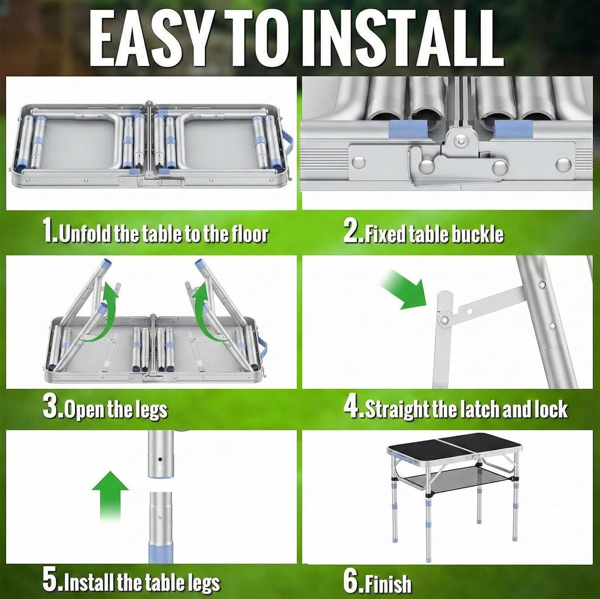 2FT Folding Table 3 Adjustable Height D2668
