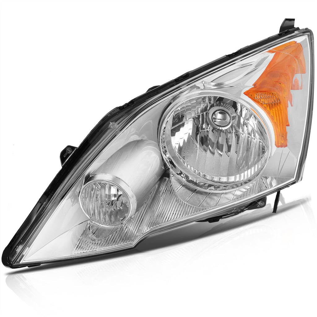 Headlights Assembly Pair Chrome Housing Amber Reflector Clear Lens J878859