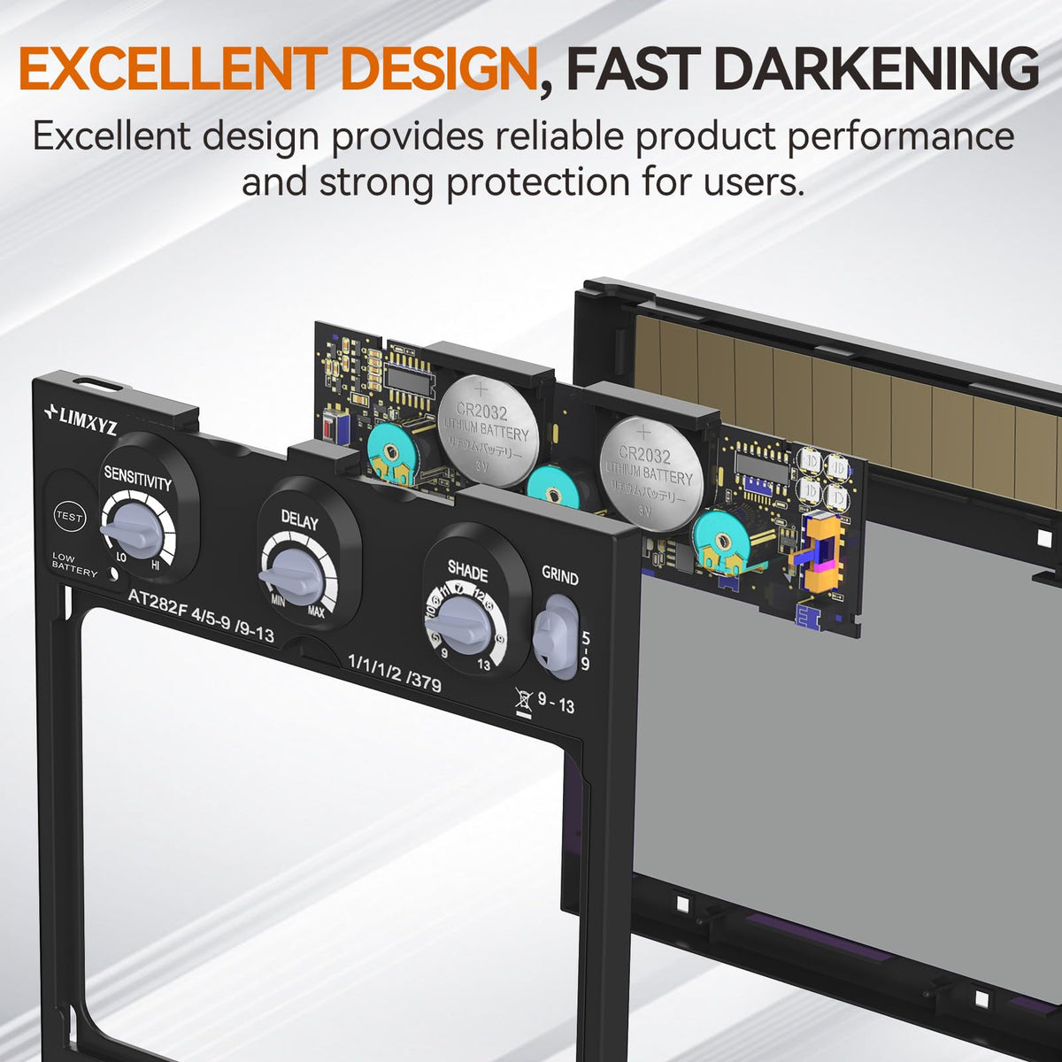 Auto Darkening Welding Lens True Color 5.24"x4.49" Adjustable Shade 4/9-13 W85689