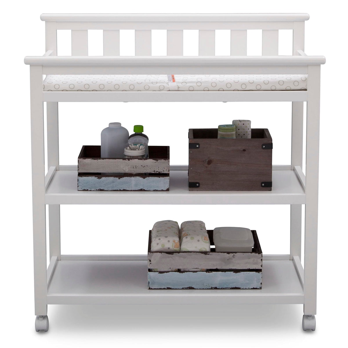 Flat Top Changing Table with Wheels and Changing Pad W760987