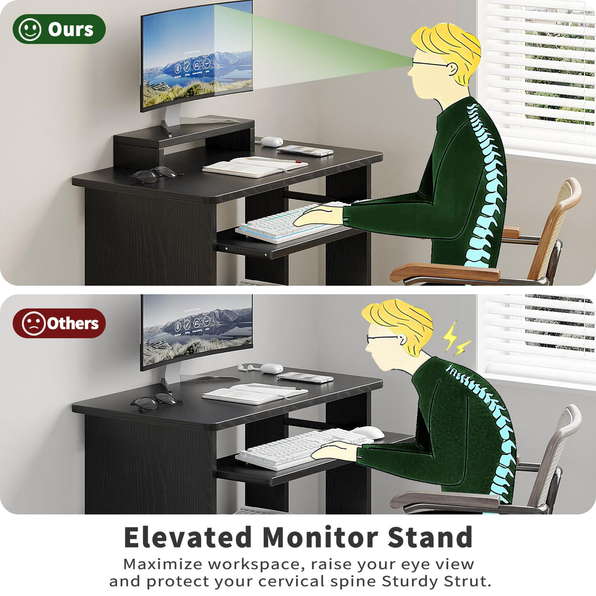 30 Inch Computer Desk with Keyboard Tray V13213