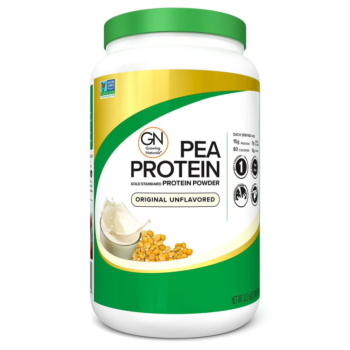 Raw Pea Protein Powder, Vegan Plant Based, BCAA, Low-Carb, Low-Sugar, Unflavored, 2 Pound D820