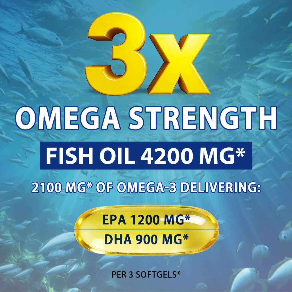 Omega 3 Fish Oil 4200 mg Per Serving 1200 mg EPA 900 mg DHA Lemon Flavor O32686